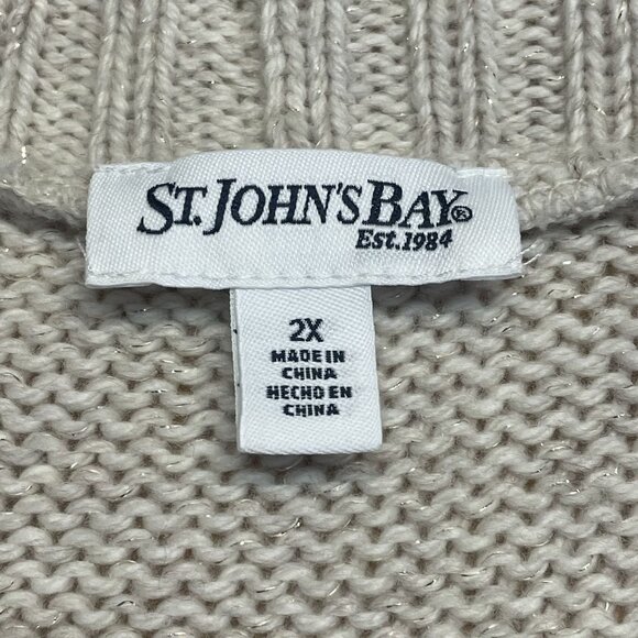 St Johns Bay Womens Shawl Collar Nordic Neutral Sweater 2X Cardigan Comfy Cozy - Picture 8 of 10